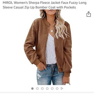 NWT Brown Sherpa Bomber Jacket